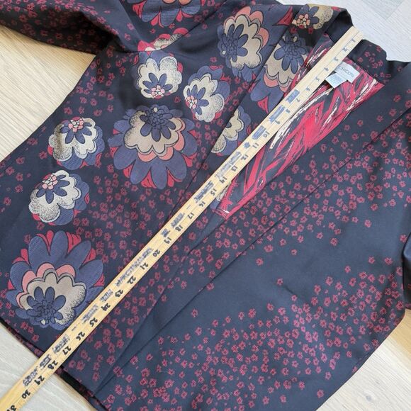 Chicos Jacket Women XL Floral Kimono Style Open Topper Lined - Picture 4 of 11